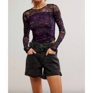 NWT Free People XS Betty's Garden Midnight Combo Top